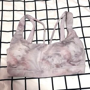 Athleta women's longline sports bra. Size M pink tie-dye with padding